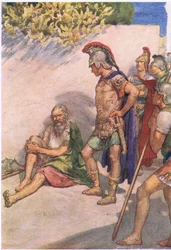 Alexander und Diogenes, aus Plutarchs Leben, veröffentlicht von T C & E C Jack Ltd, 1920er Jahre